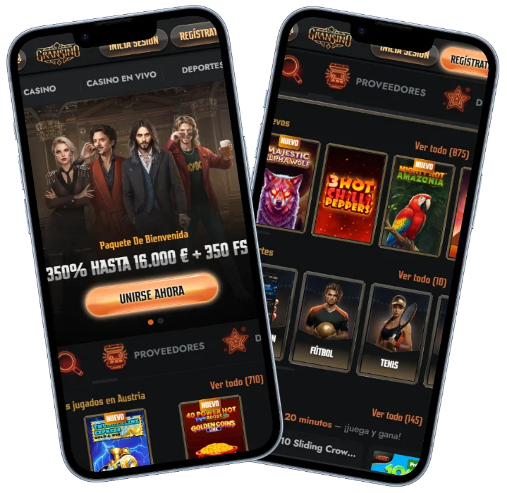 Gransino casino móvil Gransino versión móvil con juegos de casino, deportes y bono de bienvenida